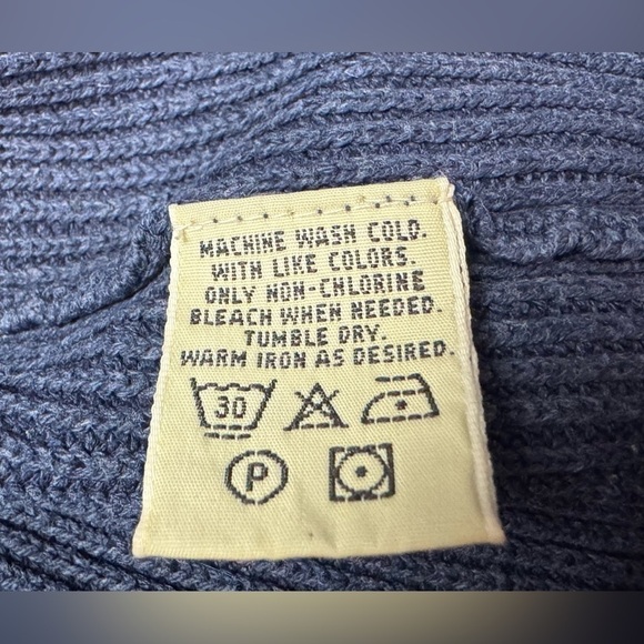 Eddie Bauer Men’s Long Sleeve Blue Knit Fisherman’s Sweater Tall XXL Pullover - Picture 7 of 7